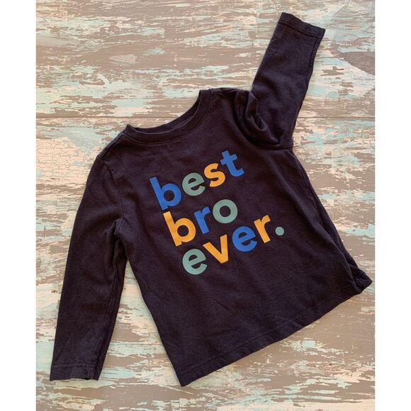 18-24 Months Old Navy Boys Long Sleeve Navy Blue Tshirt "best bro ever." - Picture 4 of 7